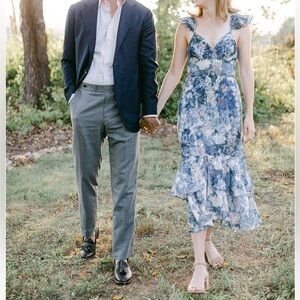 Hutch Anthropologie Blue Floral Dress